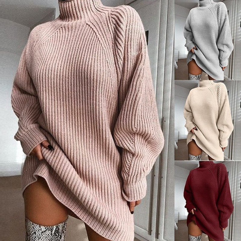 Long Warm Turtleneck Sweater