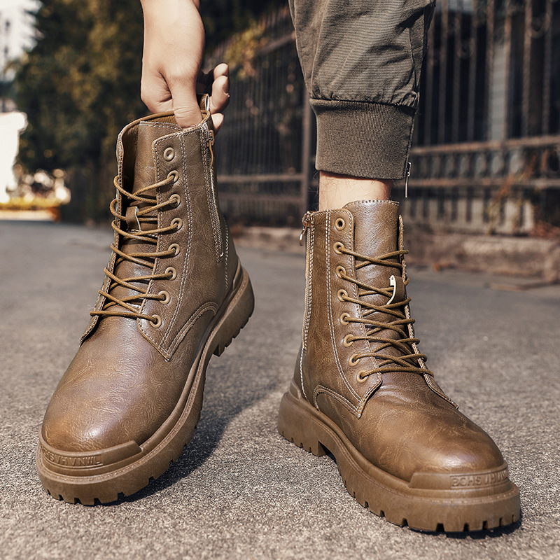 Men's High-top British Platform Work Shoes